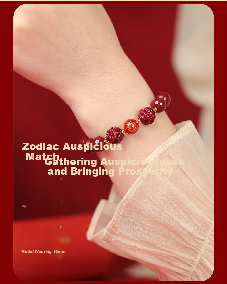 MANHE Cinnabar Bracelet for Men, Three-In And Six-In Authentic Amulet Jewelry Bracelet for Women, Fortune-Turning Beads, Girlfriend Birthday Gift 17