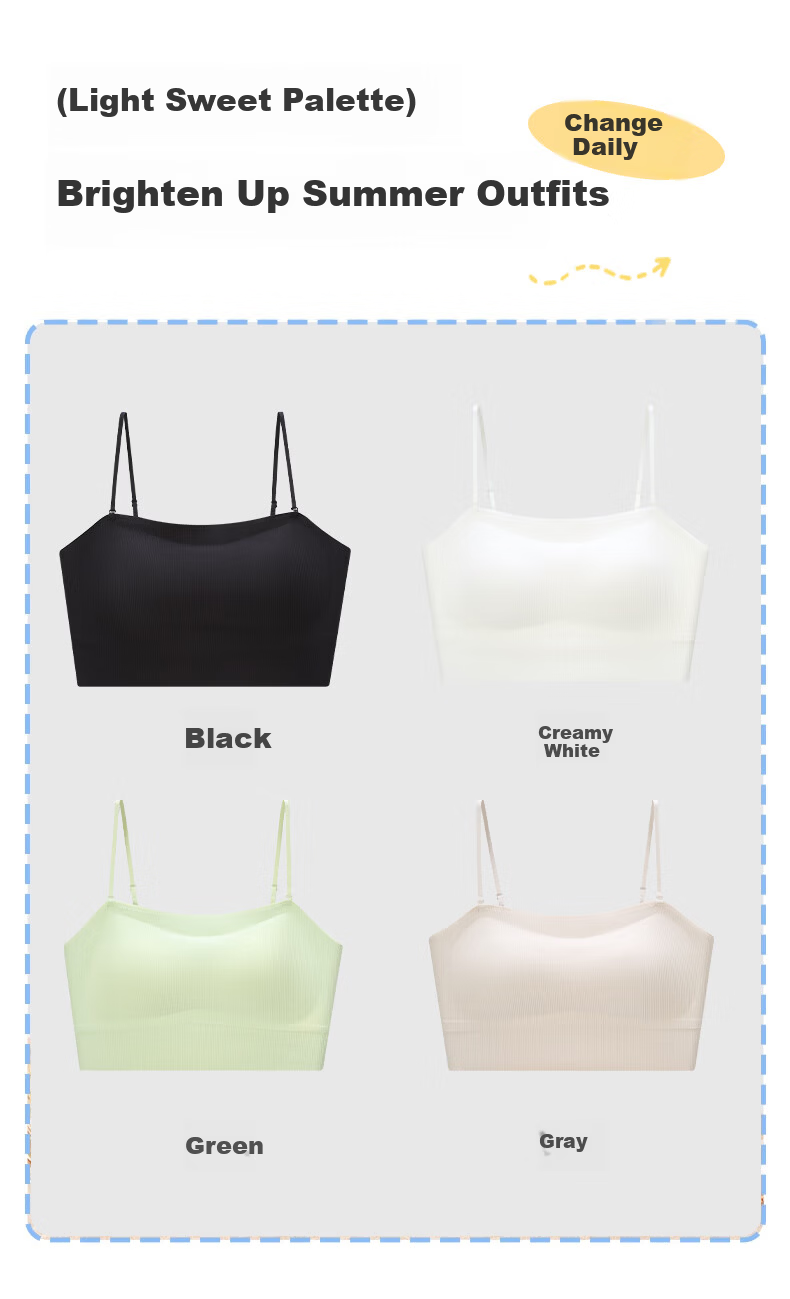 Bandgewoo Women's Padded Camisole Tank Top, Stylish Back Bra Integrated Thin Underwear for Belly Coverage and Layering 8