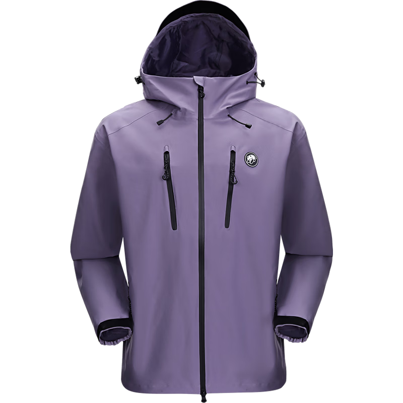 CAMEL Panda Windbreaker Jacket for Men And Women, Spring And Autumn Outerwear, Windproof And Waterproof Outdoor Clothing A34BA3L1166, Night Purple, XL