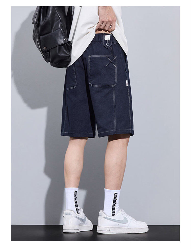 JEEP SPIRIT Men's Blue Denim Shorts Summer Straight Loose American Style Casual Five-Point Pants Size 36 13
