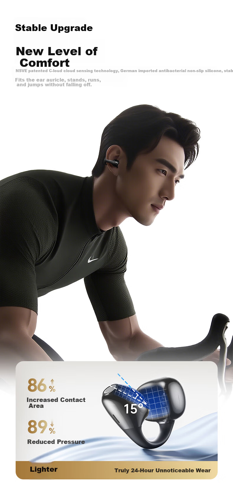 NSVE Nengzhi S9 2026 Latest Bluetooth Bone Conduction Open-Ear Wireless Earphones Long Battery Life Sports Gift for Sony Huawei 12