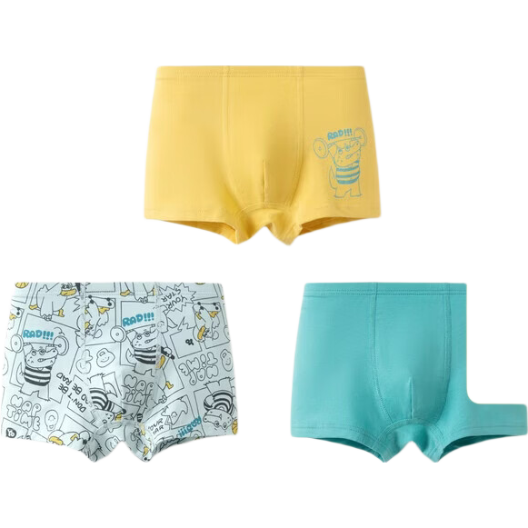 BALABALA Boys' Cotton Underwear Class A Children's Boxer Briefs Four-Corner Three-Pack [Ninigogo IP] 209925170101