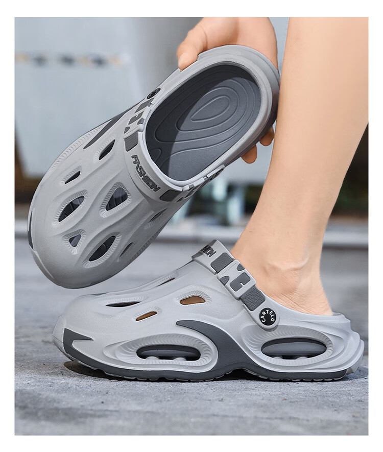 CARTELO Men's Summer 2026 Breathable Closed-Toe Hole Sandals Thick-Soled Casual Sports Beach Slippers for Men 11