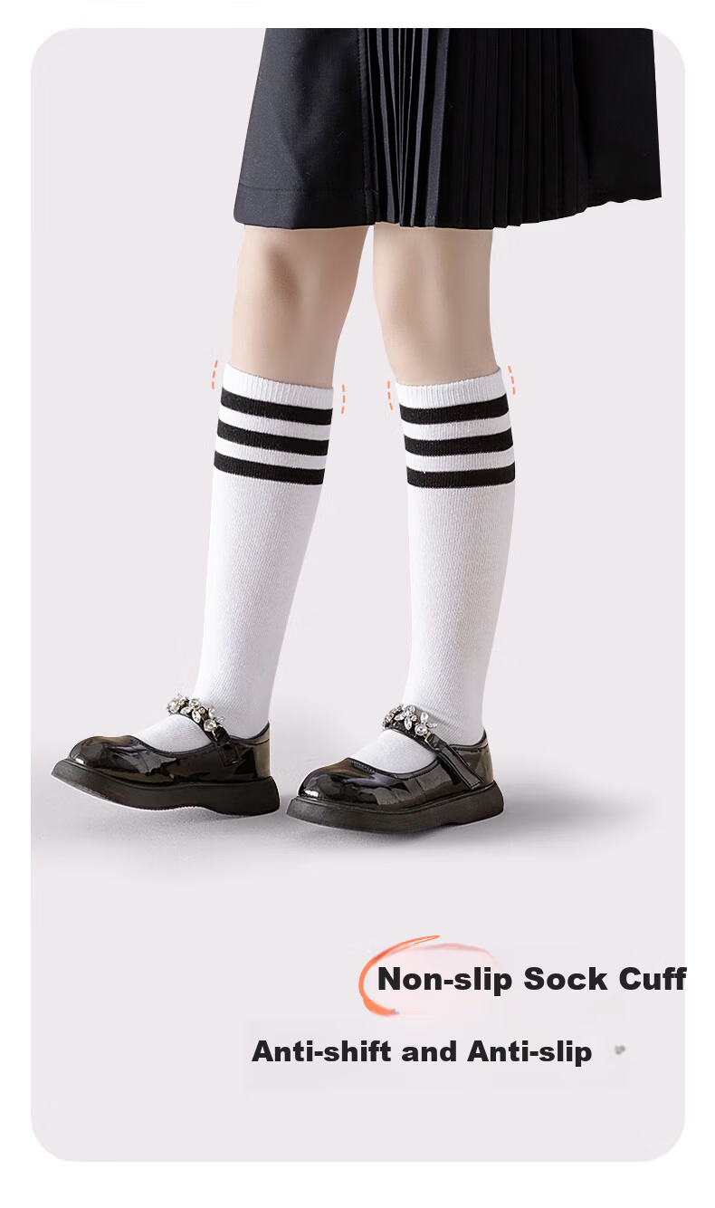 Zhiyouban Children's Mid-Calf Socks Girls Spring Autumn Winter Thin Cotton Long Socks Boys Girls School Uniform Socks 6