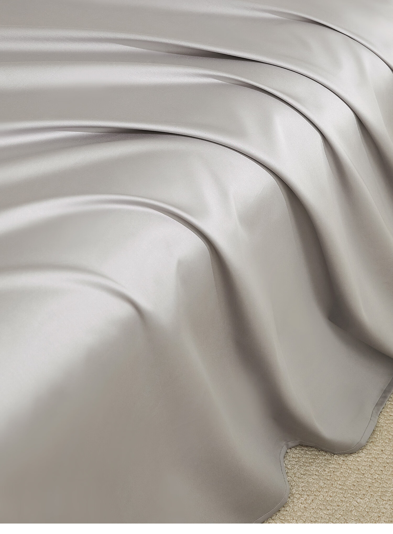MIDO HOUSE Mingdu 100-Thread Count Long-Staple Cotton Pure Cotton Solid Color Double Bed Sheet Light Cream 200*230cm 8
