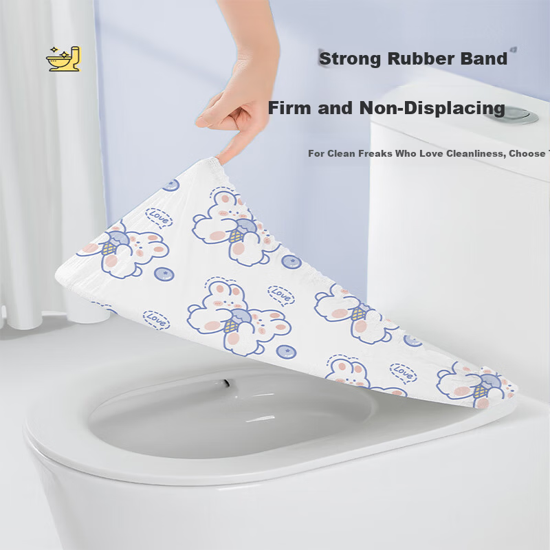Guxu Disposable Toilet Seat Covers Thickened Full Coverage Adhesive Toilet Seat Protector for Hotel Travel Business Trip