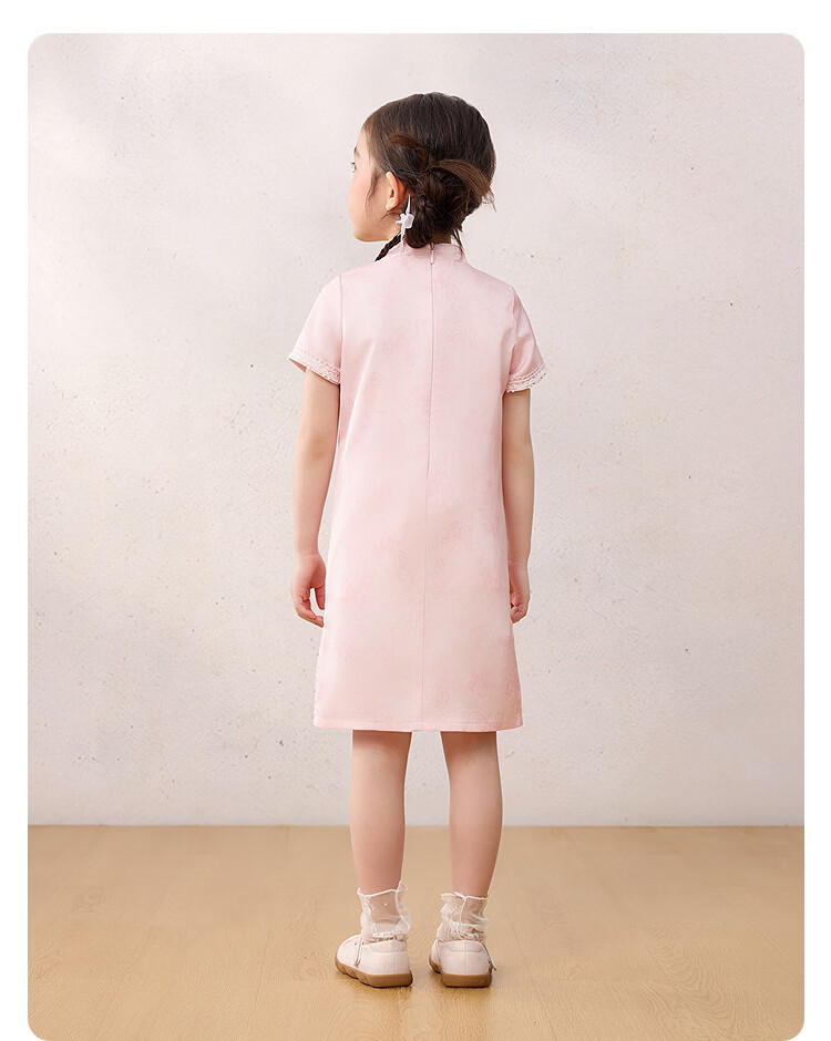 Balabala Girls Dress Children's Dress 2026 Summer New Chinese Style Qipao Dress National Style Printed Exquisite Sweet 15