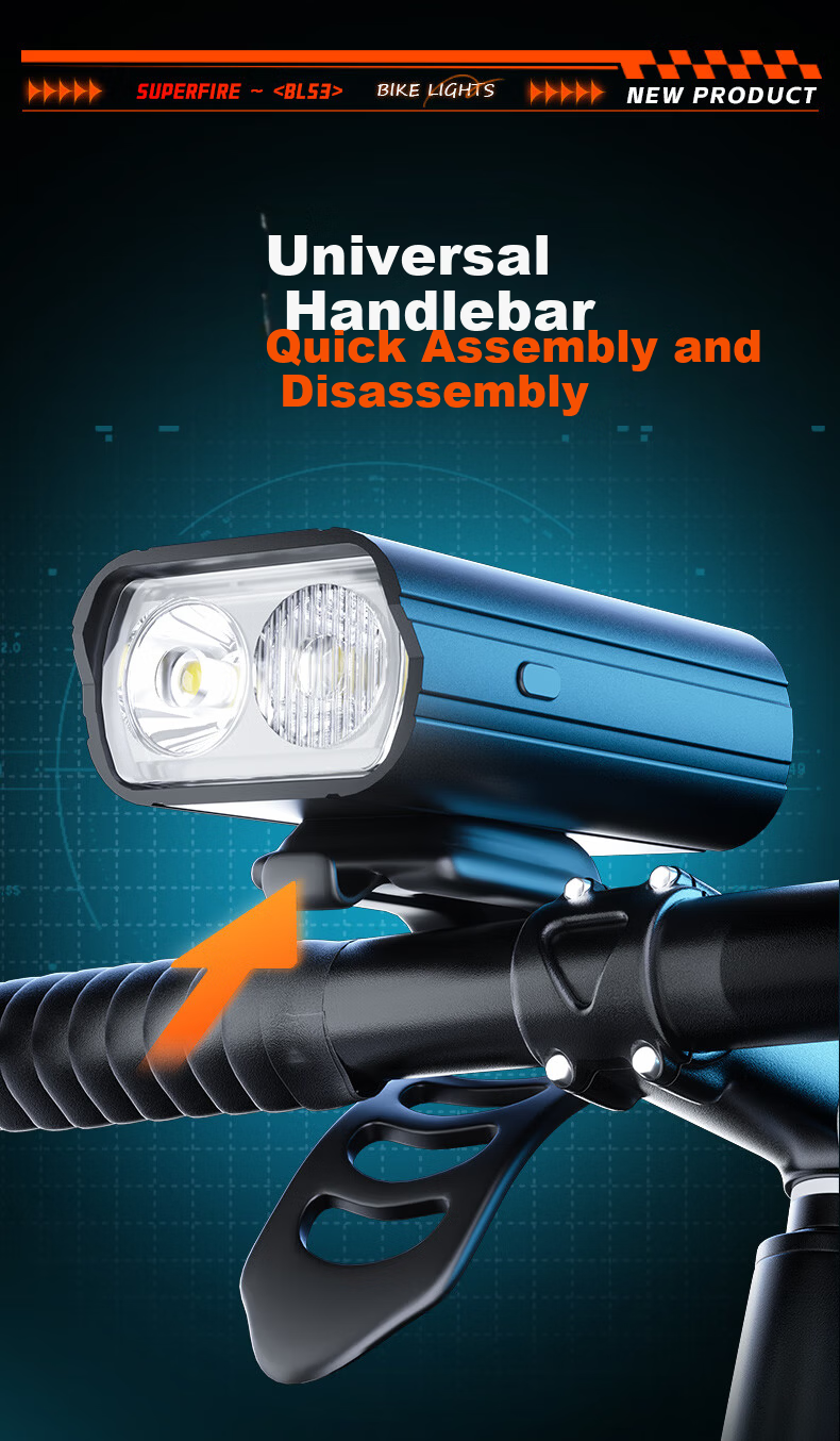 SupFire Bicycle Front Light Night Riding Equipment Flashlight Kids Mountain Bike Light High Brightness Lumen Waterproof 8