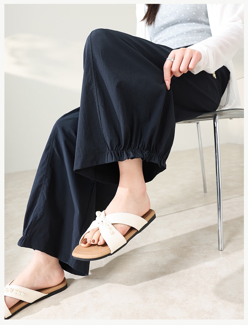Langsha Flower Bud Wide-Leg Pants for Women 2026 New Summer Thin High-Waist Loose Lantern Pants Commuter Casual Balloon Trousers 24