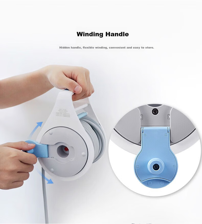BULL GN-804D Four-Socket Five-Hole Retractable Extension Cord Reel with Overheat Protection 10A+16A High-Power Power Strip Mobile Cable Winder Empty Reel Without Cable 14
