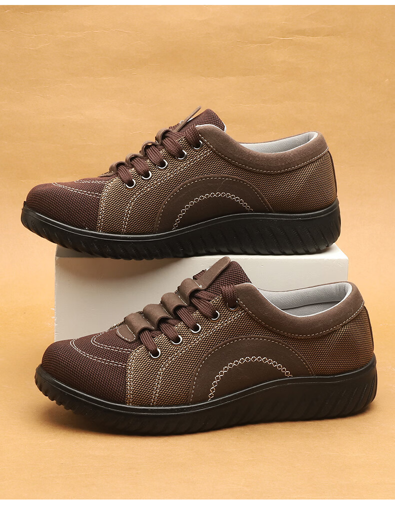 Lifeng Old Beijing Cloth Shoes Women Spring Mom Shoes Lightweight Breathable Casual Comfortable Sports Shoes Red Lace-up Flats Size 37 14