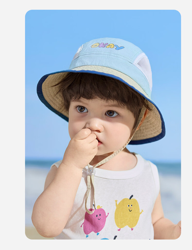 Niduoxiong Children's Sun Protection Hat, UV-Resistant Baby Sun Visor, Water-Repellent Summer Breathable Mesh Fisherman Hat for Boys And Girls 22