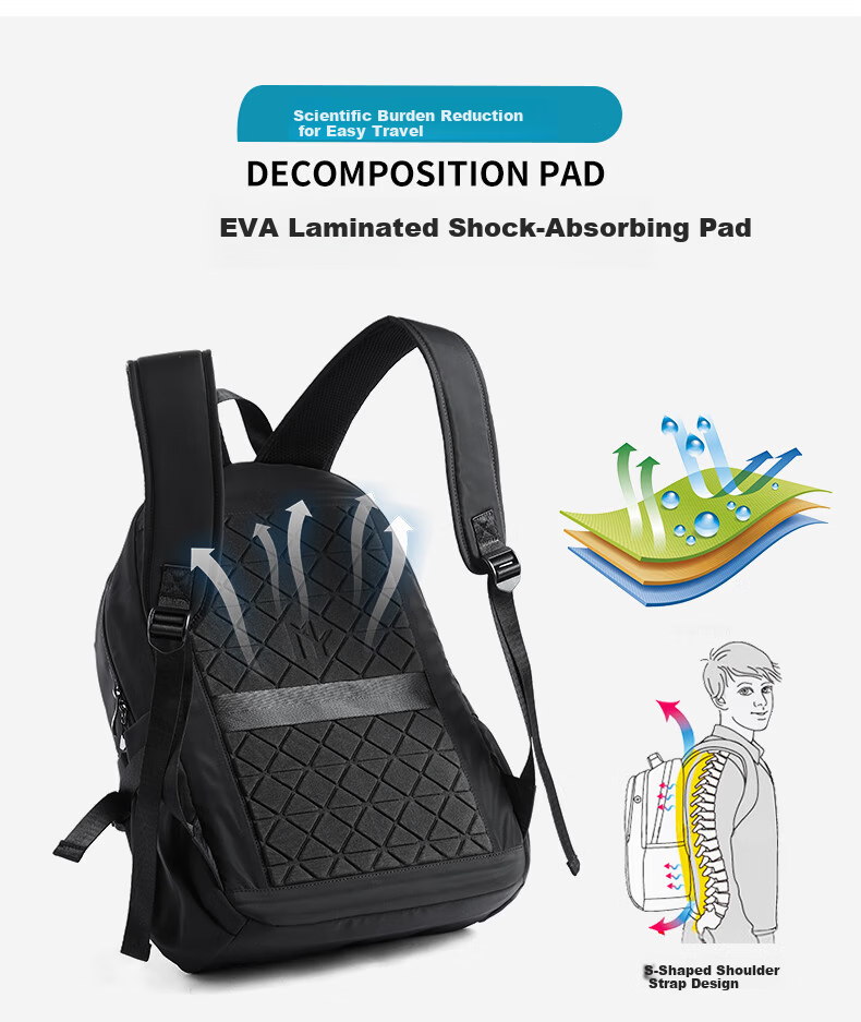 Fanzhe Men's Casual Simple Large Capacity Travel Backpack College Student Trendy School Bag 7