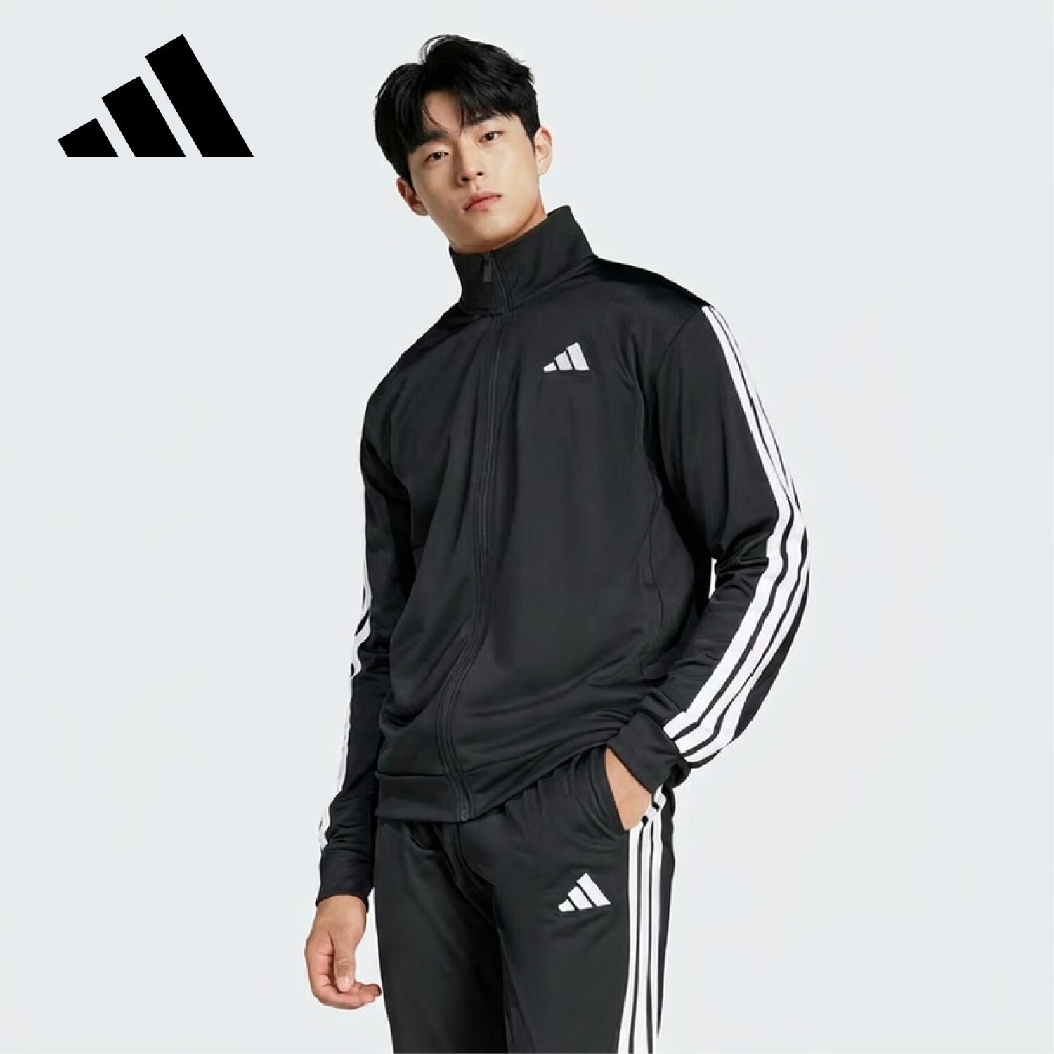 Adidas Sportswear Fitness Training Running Exercise Casual Knit Jacket Top JI8816 Black 2XL