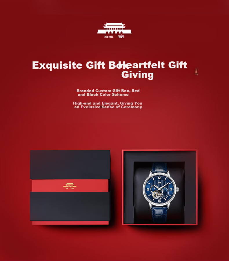 Beijing Men's Automatic Mechanical Watch Xinghai Small Seconds Transparent Luminous National Watch Birthday Gift for Men 11