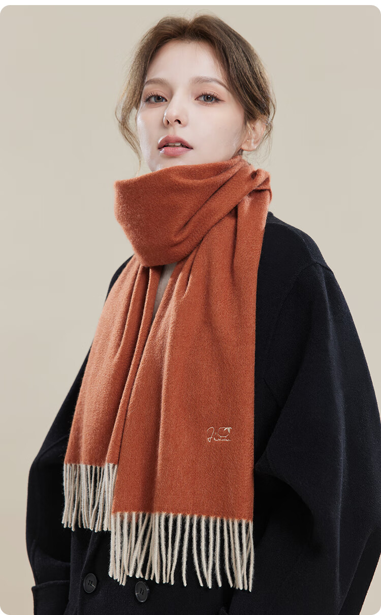 JIUMU 100% Cashmere Scarf for Women, Autumn And Winter Shawl, Warm Neck Wrap, Gift for Girls, National Day Birthday Present, Gift Box Packaging 12