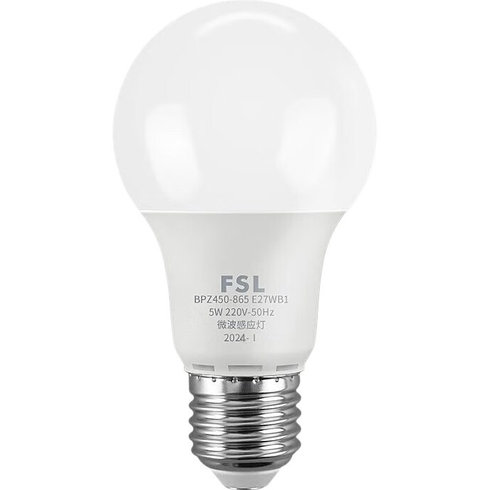 Foshan Lighting (FSL) LED Bulb Microwave Sensor Radar Human Body Infrared Sensor Bulb E27 Screw Base 10W White Light (6500K)
