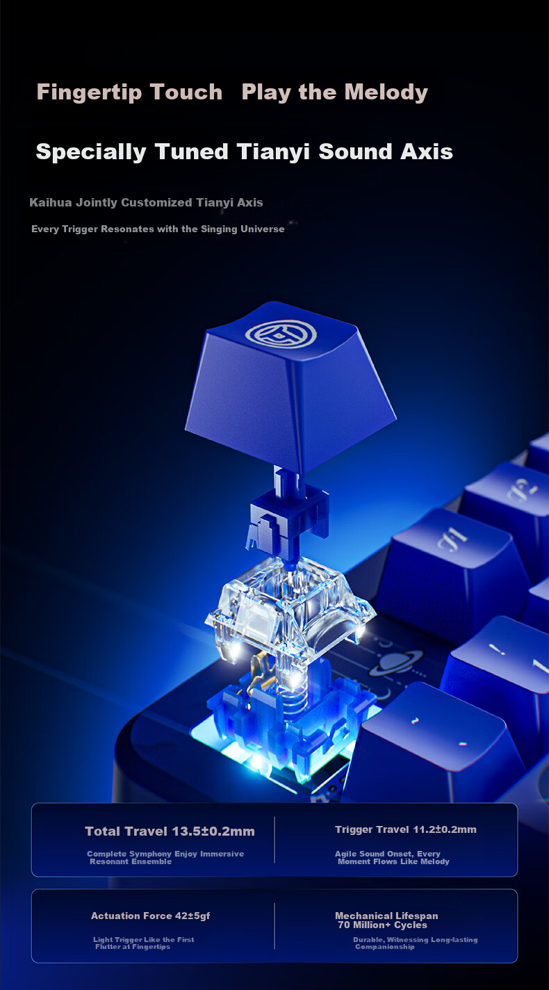 EWEADN X87 Luo Tianyi Galaxy Universe Collaboration Wireless Custom Mechanical Keyboard Three-Mode Connection Gaming Gasket Structure 87-Key Desktop Laptop Peripheral Commemorative Edition 3