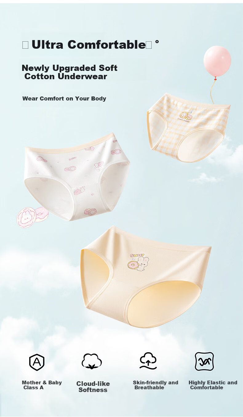 LangSha Children's Underwear, Girls' 95% Cotton Shorts, Big Kids' Boxer Briefs, No Wedgie, Breathable Boyshorts, Comfortable, 4-Pack 1