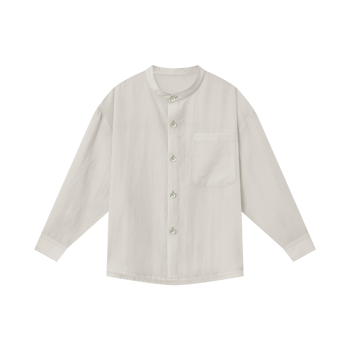 Duoduo Kids Casual Shirt Summer Small Stand Collar Children's Lightweight Breathable Jacket Simple High-End Versatile Kids Top