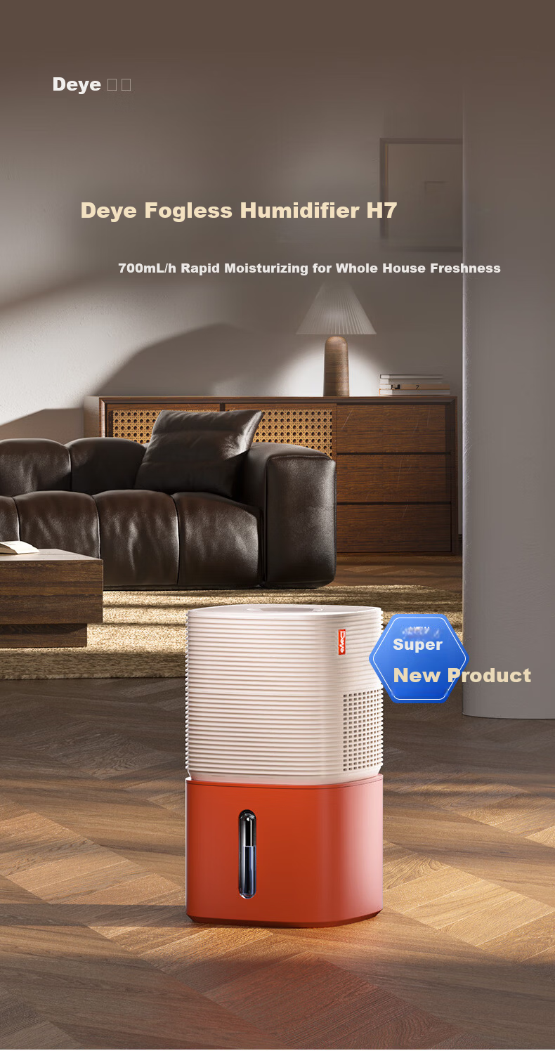Deye H7 Air Humidifier, 700ml/h Fast Mist-Free Humidification, 6L Large Capacity, Silver Ion Antibacterial, Removable, Quiet for Home Bedroom Office, Baby-Safe 1