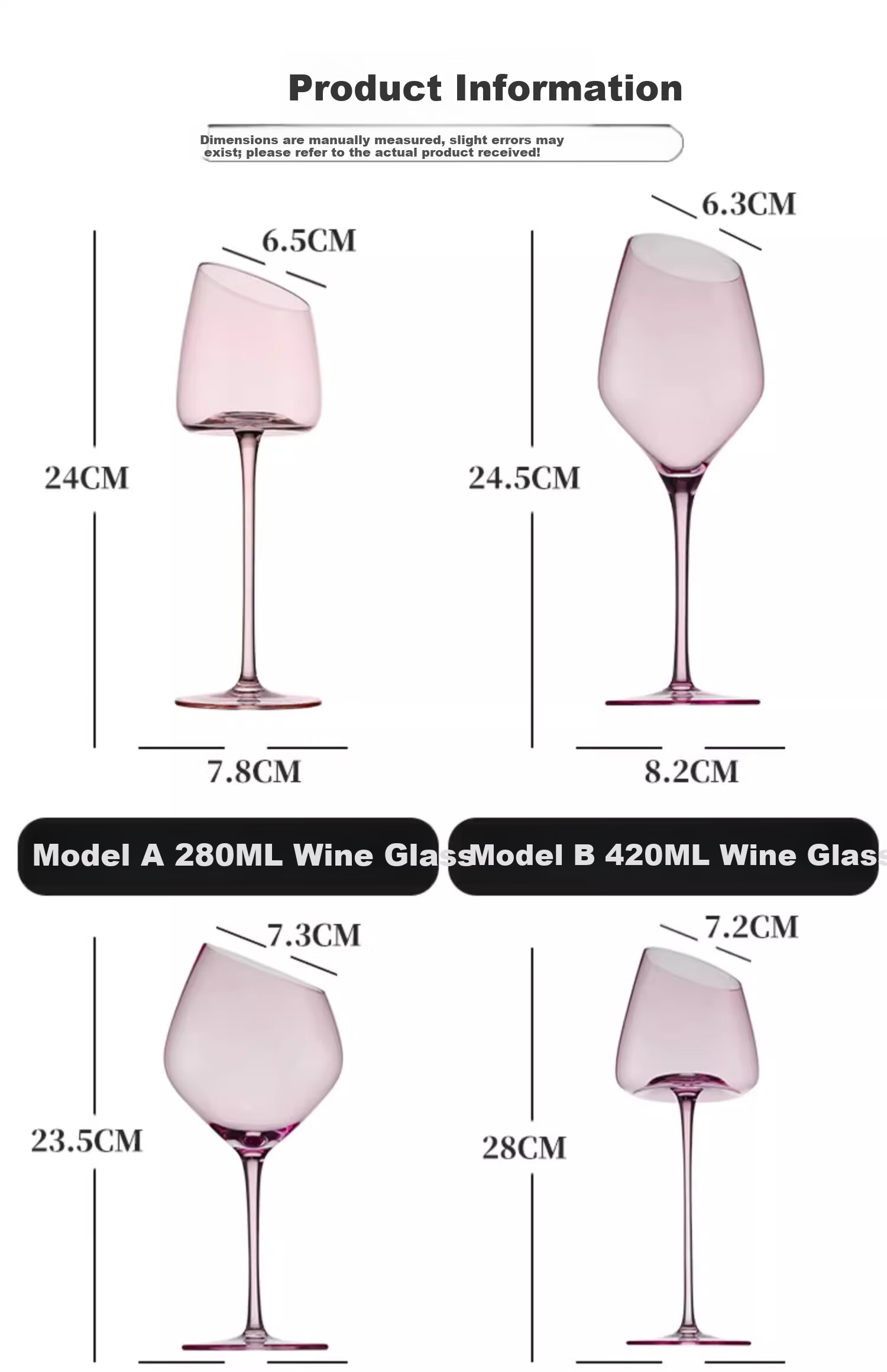 Myhobby Luxury Crystal Wine Glasses Set of 2 High-Quality Red Wine Goblets for Outdoor Weddings and Parties 11