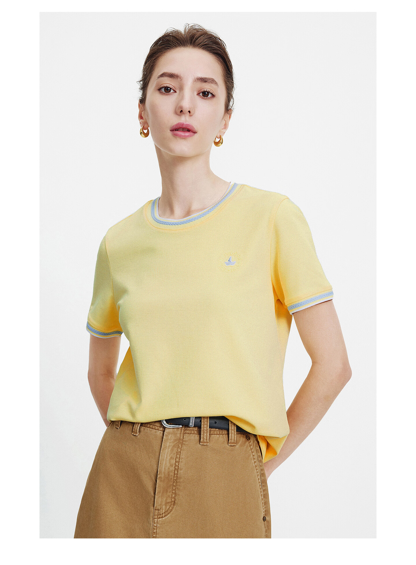 Navigare Small Sailboat Antibacterial Short Sleeve T-Shirt for Women 2026 New Mosquito-Repellent Commuter Casual Crew Neck Top 2325506501 18