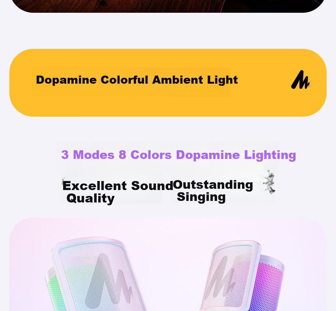 Maono Wireless Microphone Live Singing KTV Condenser Microphone Professional Built-in Sound Card Computer Mobile Recording Dedicated Device Software Reverb Tuning DM40Live Desktop Model 26