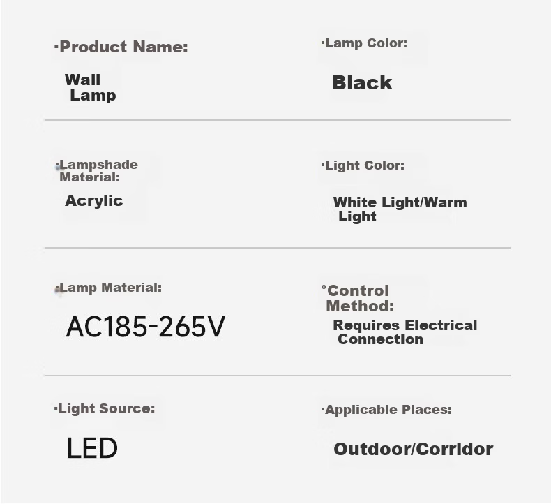Zuoji Outdoor Wall Light JD Self-operated Staircase Corridor Villa Waterproof Balcony Outdoor LED Wall Lamp Modern Simple 25W Warm Light 8