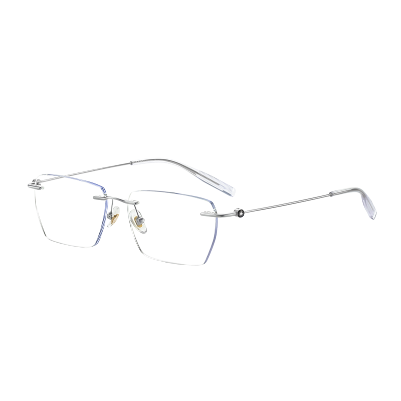 Jiaboli Photochromic Blue Light Blocking Glasses Radiation Protection Frameless Smart Light-Sensing Gray Transition Non-Prescription UV Protection Eyewear for Phone Use