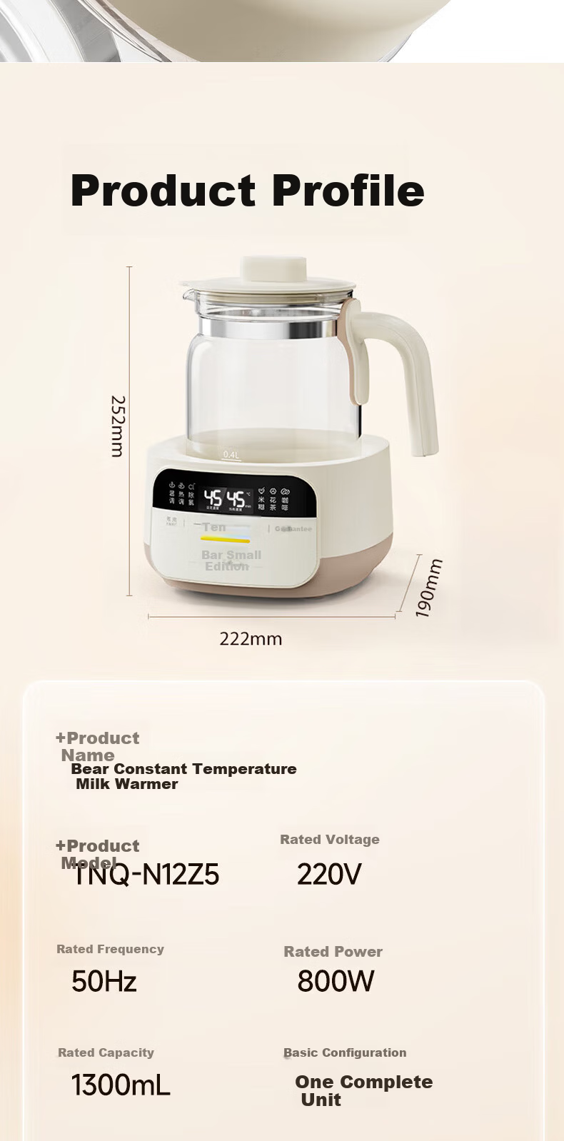 Bear Baby Formula Maker Intelligent Milk Warmer Glass Electric Thermos Kettle Health Pot 14