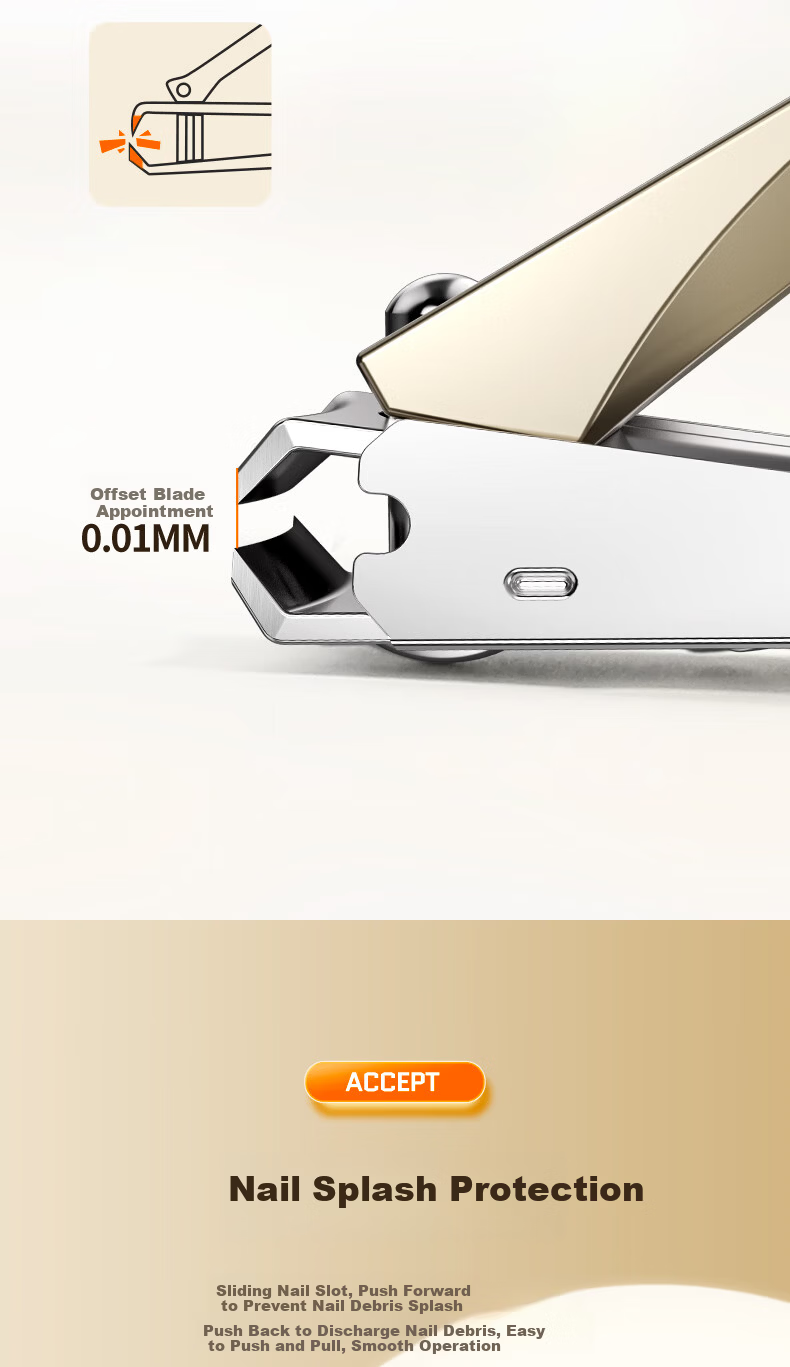 Sude Nail Clipper Anti-Splash Single Nail Scissors Home Small Portable High-End Flat Nail Clippers Nail File Set 9