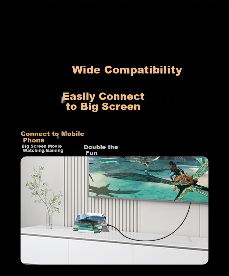 Ugreen Type-C to HDMI 2.1 Adapter Cable 8K UHD Thunderbolt 5/4 Screen Casting Cable 8K60Hz/4K240Hz Compatible with Apple Mac Huawei PC Mobile 1.5m 10