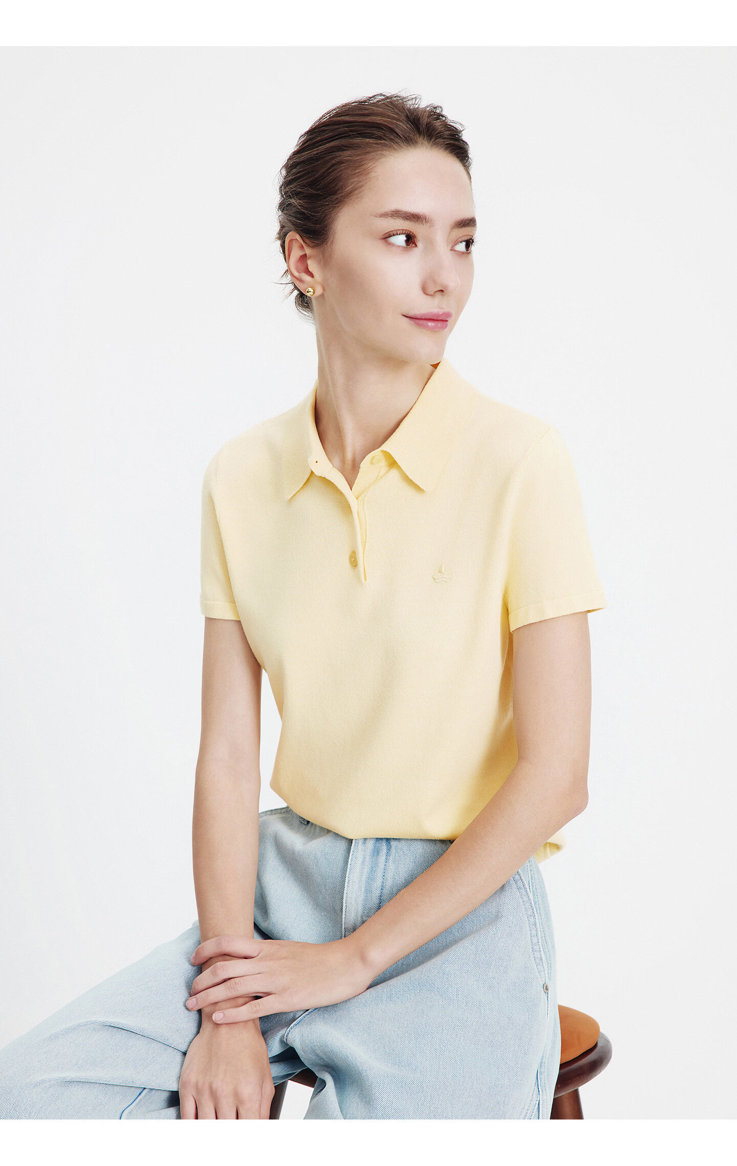Navigare Slim Fit Small Sailboat Short Sleeve Polo Shirt 26 New Summer Solid Color High Elastic Knit 2325526520 XL 35
