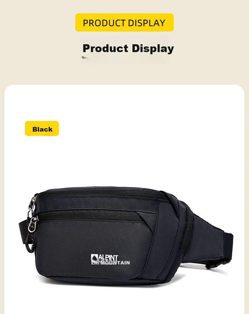ALPINT MOUNTAIN Elmont Waist Bag Chest Bag Casual Outdoor Crossbody Bag Multifunctional Large Capacity Lightweight Sports Cycling Tactical Bag 13