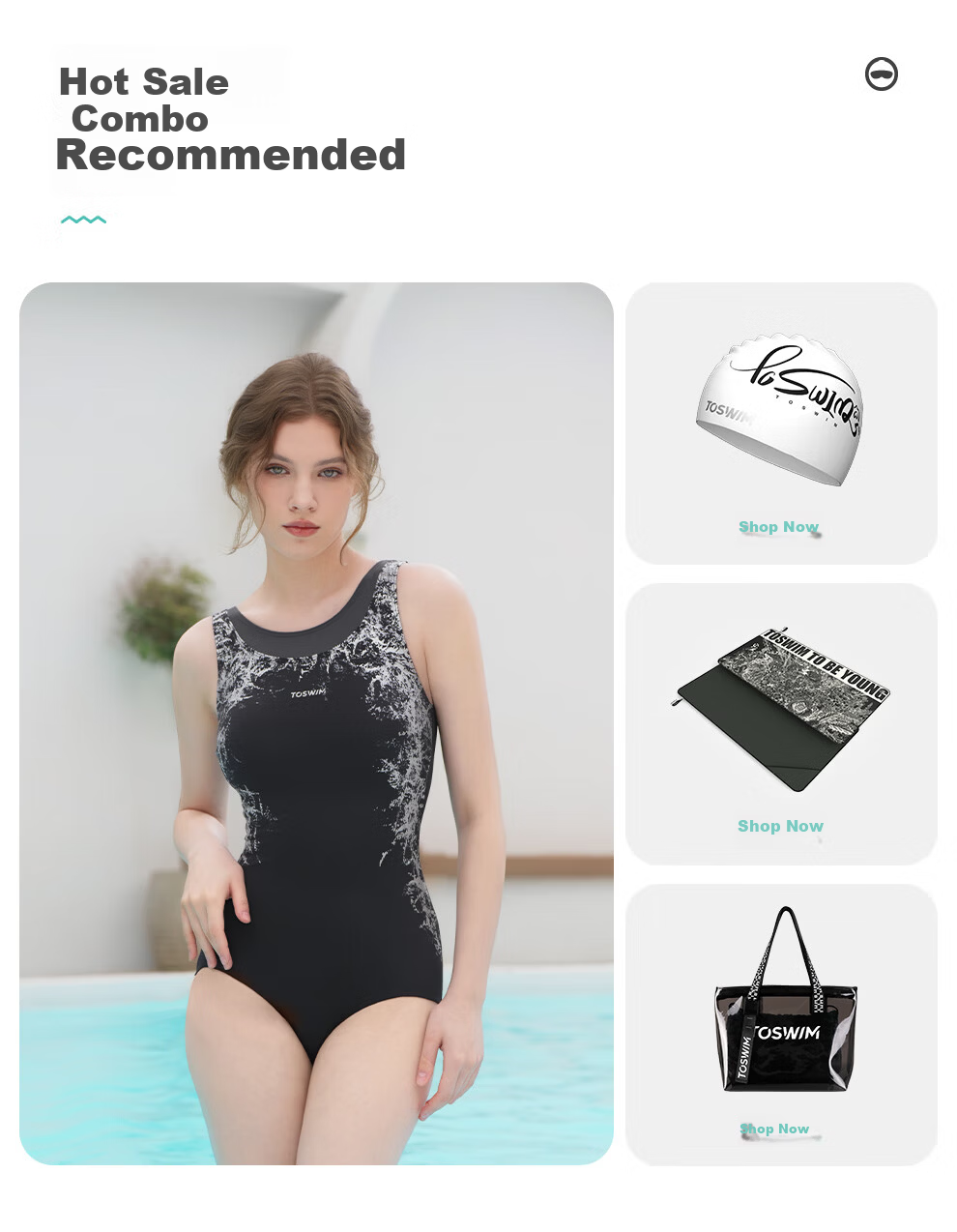 TOSWIM Women's One-Piece Triangle Sleeveless Sun-Protective Slimming Training Swimsuit Dark Thorn L 13
