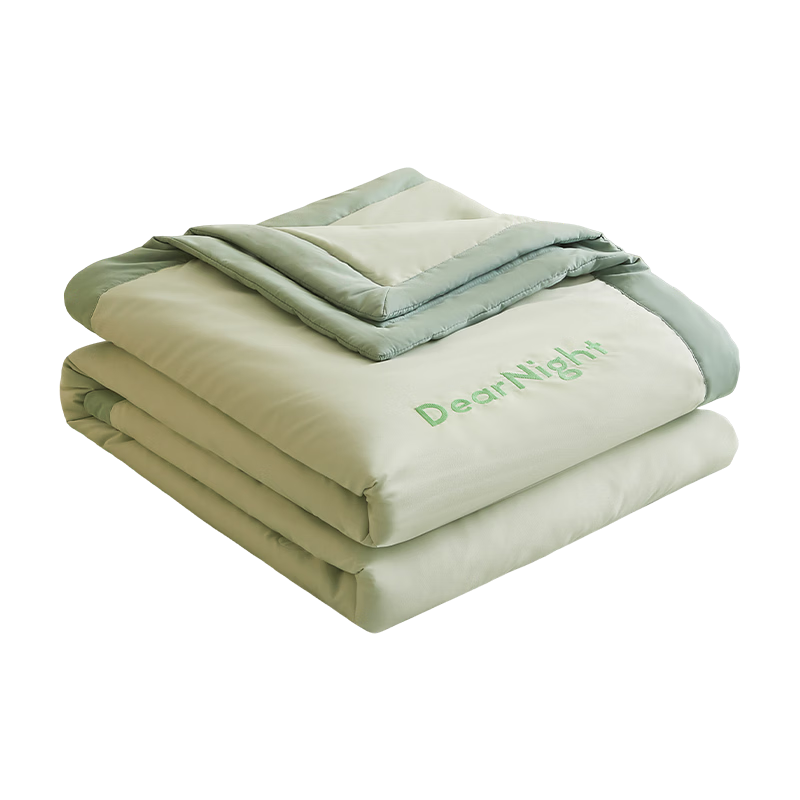 HLA 7A Antibacterial Embroidered Soy Fiber Quilt Summer Cooling Quilt Core Cloud Soft Summer Quilt 220*240cm Wheat Green
