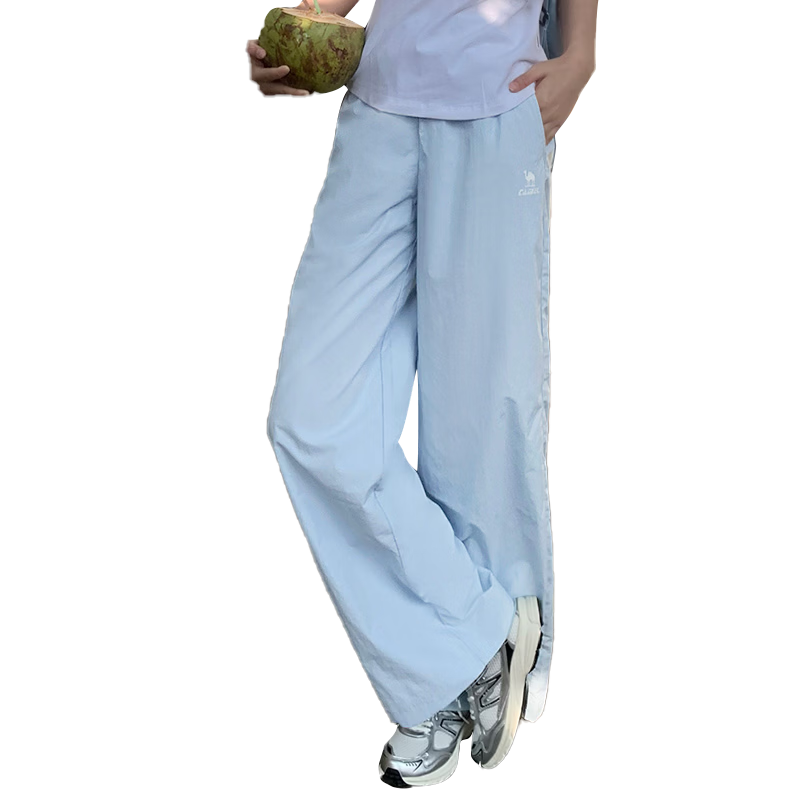 CAMEL Women's Straight Casual Pants Ice Cooling Sun Protection Breathable Sports Pants C16BR0L0083 Baby Blue XL