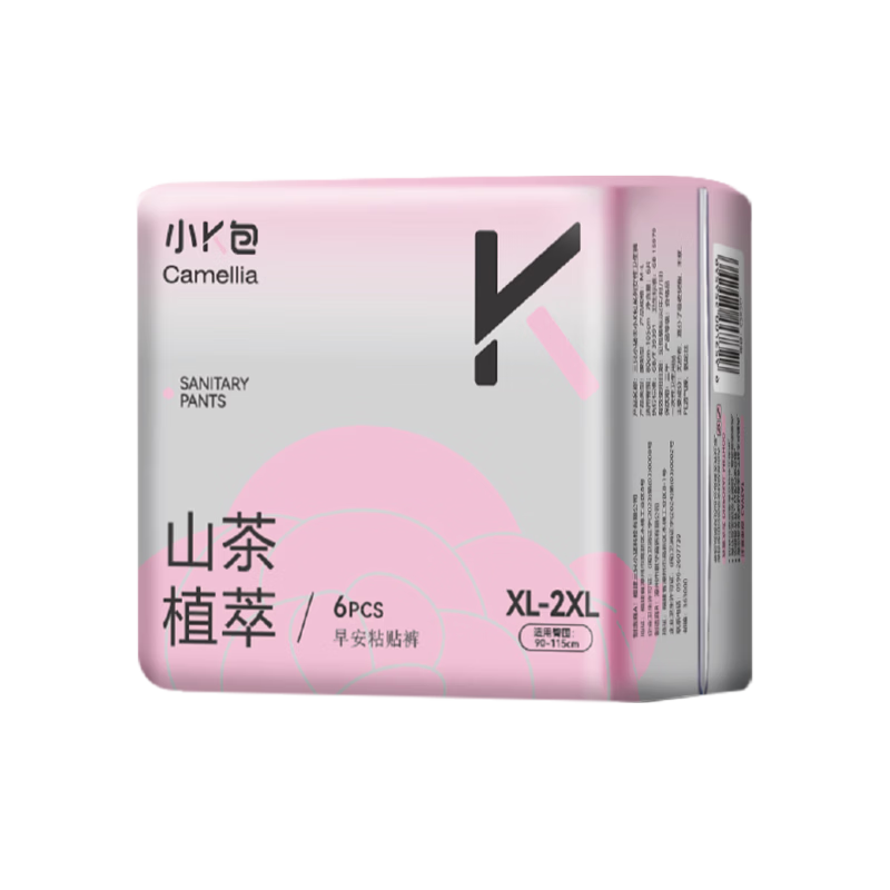 XiaoKbao [Huang Shengyi Endorsed] Camellia Extract Morning Stick Panties, Breathable Sanitary Napkins, XL-XXL Size, 6 Pieces