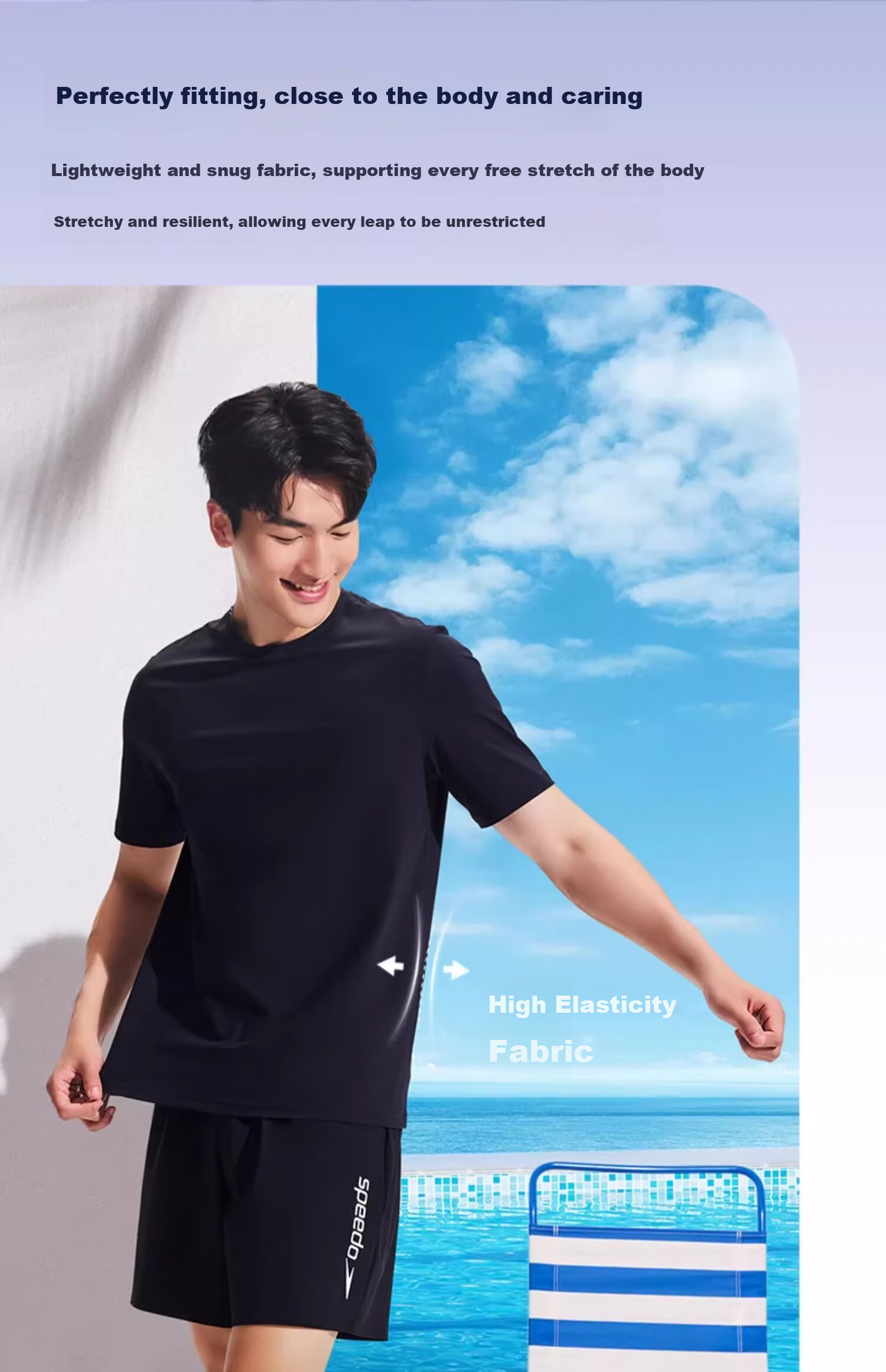 Speedo Free Lightweight Quick-Dry Comfortable Breathable UV Protection Short Sleeve T-Shirt Unisex Sesame Black Size XS 7