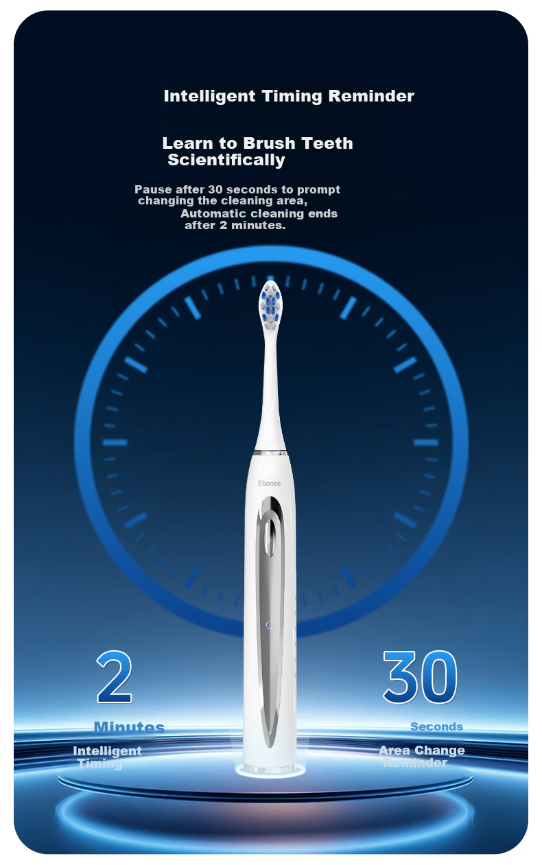 Ebonee Smart Sterilizing Electric Toothbrush Adult Sonic Vibration Drying Disinfection Soft Bristle Couple's Toothbrush Men's and Women's Birthday Gift P9 Blue Gift Box 15