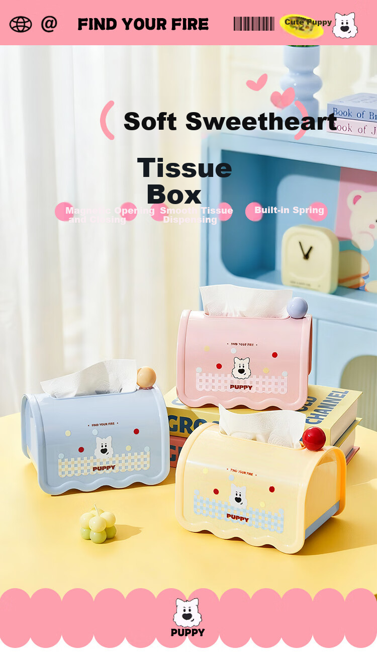 UBILI Creative Tissue Box with Spring, High-End Stylish Napkin Holder for Living Room Desktop Decoration, Model 7084 Blue 1