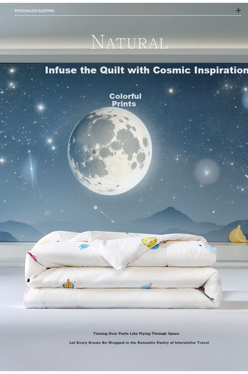 Fuanna Children's A-Class 100% Cotton Silk Quilt Single Student Dormitory Spring and Autumn Four Seasons Quilt Core 1.2m Bed 152*210cm 8