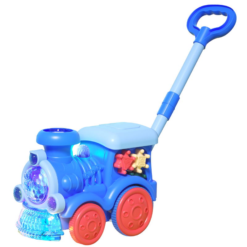 Huang En Mini Train Push Toy Handheld Bubble Machine Early Education Educational Walking Baby Walker Cart Infant 1-3 Years