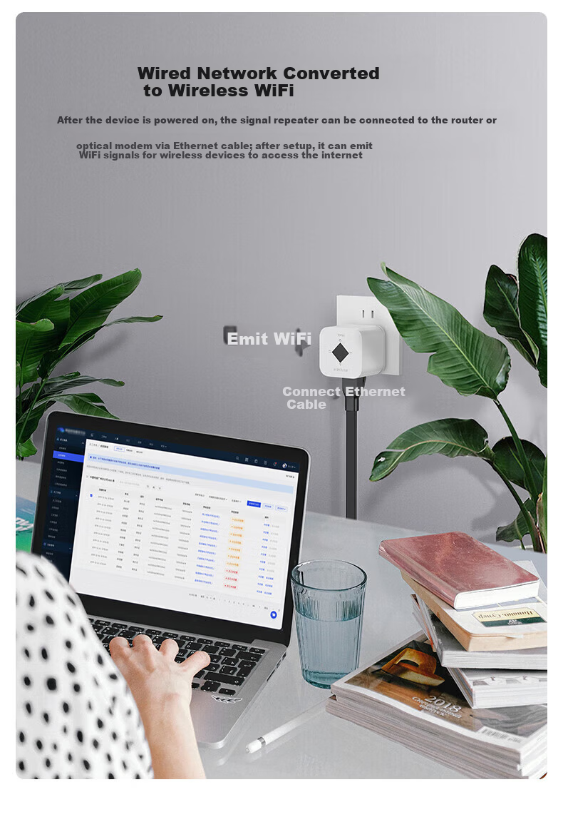DOREWIN 300M WiFi Signal Amplifier Wireless to Wired Network Adapter Mobile Signal Booster Extender Repeater AP 3-in-1 10