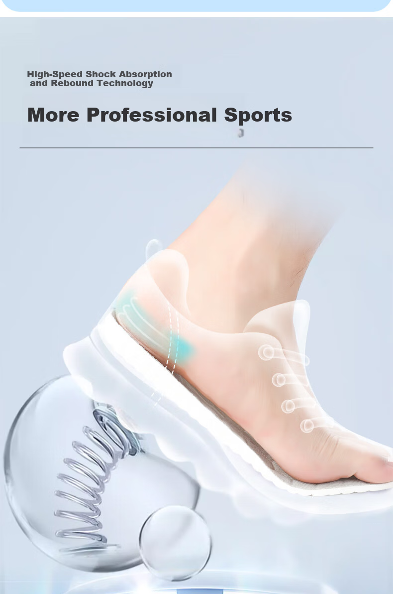 FOOTOPPO High-Elastic Air Cushion Sports Insoles for Men, Shock-Absorbing, Soft And Bouncy, Breathable, Long-Standing, Anti-Foot Pain, Ultra-Soft Basketball Insoles, Thickened 4