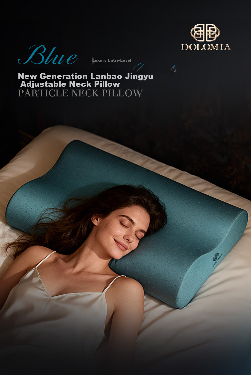 DoloMiA Gel Factor Flat Pillow Neck Support Cervical Pillow Memory Foam Core for Deep Sleep Unisex 1