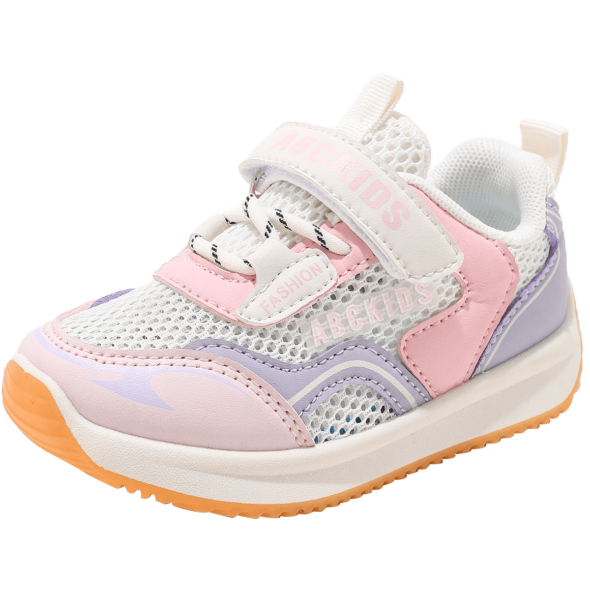 ABC KIDS Kids' Single Mesh Sports Shoes Spring 2026 New Anti-Collision Toddler Shoes Pink Purple Size 25