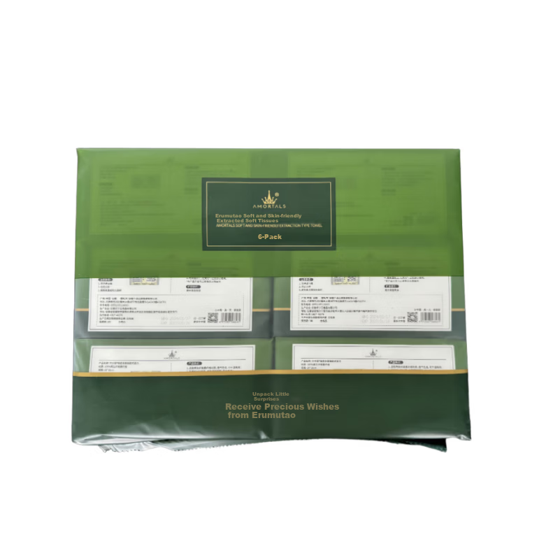 Eirmode Cotton Soft Skin-Friendly Facial Tissues 6-Pack Regular 70 Sheets Each