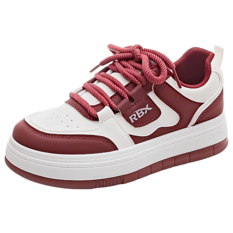 RENBEN Ancola Red Thick Sole Sneakers 2025 Spring Autumn New American Casual Versatile White Shoes Height Increasing Sports Casual Shoes